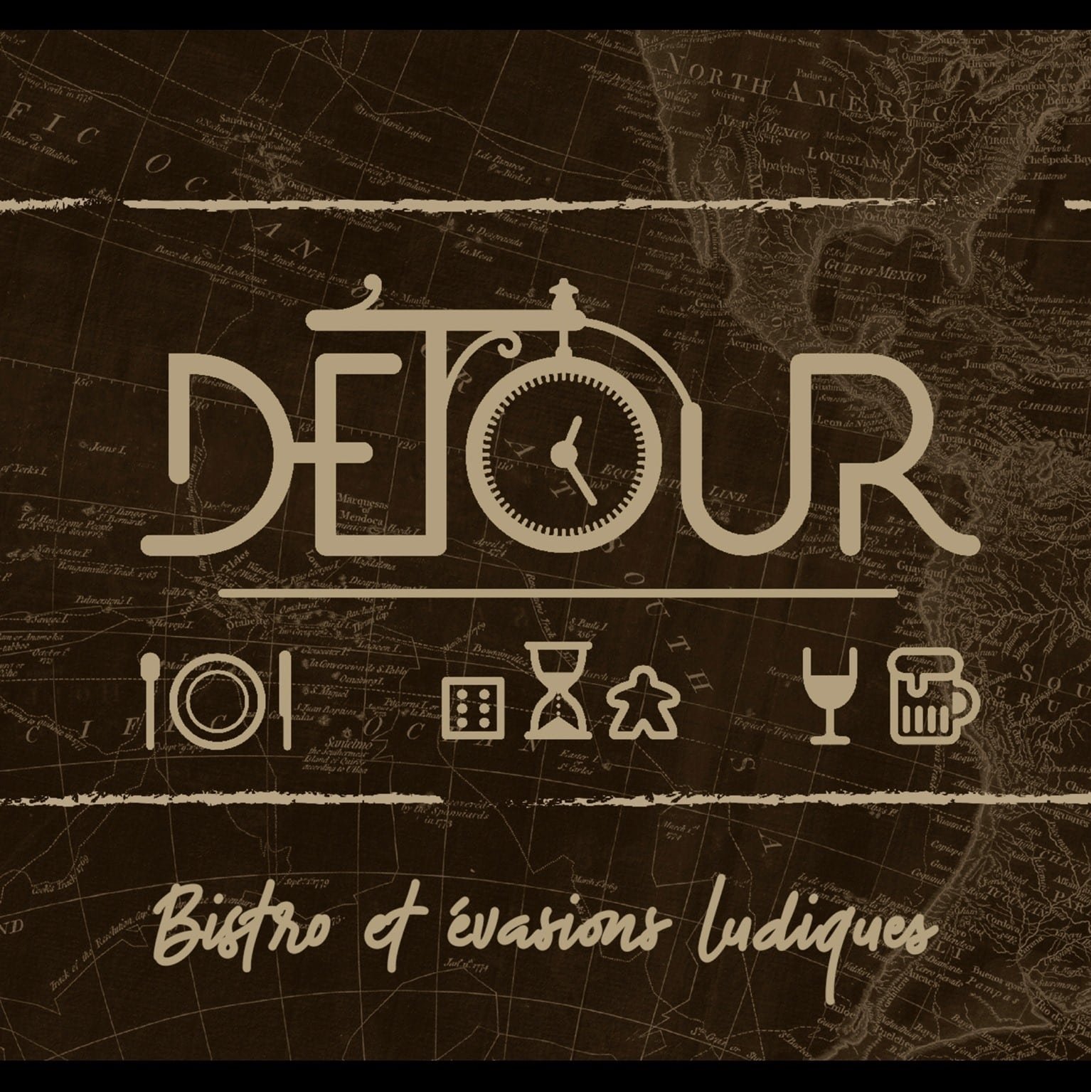 Logo Restaurant Bistroludique DéTour, présent au festival de jeux de société Ludi'Vaux à Vaux-le-Pénil