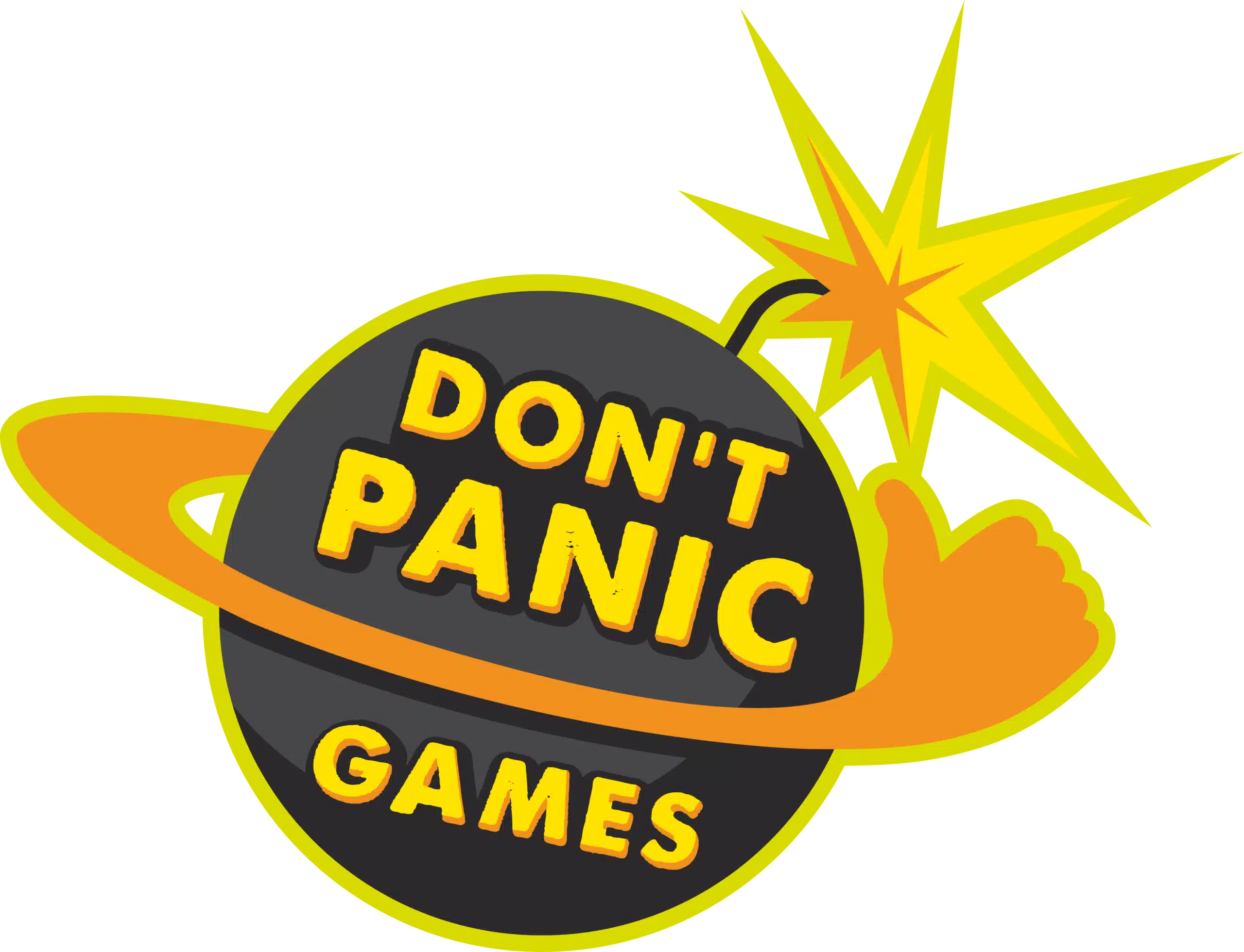 Logo de Don't Panic Games, éditeur de jeux de société et soutien du festival Ludi'Vaux 2025 à Vaux-le-Pénil, en Seine-et-Marne