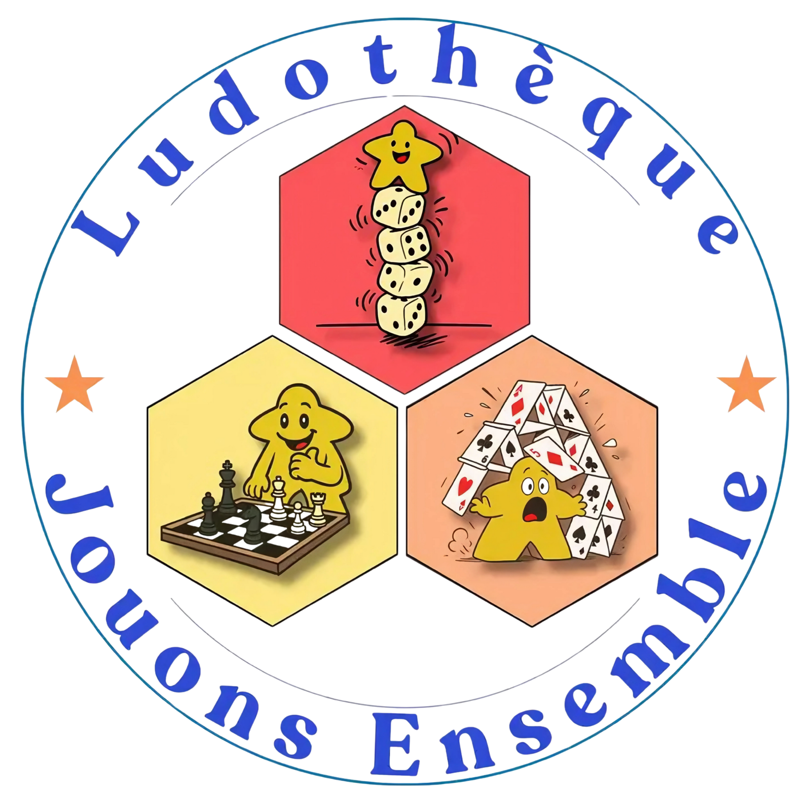 Logo de la ludothèque Jouons ensemble, basée à Vernou-la-Celle-sur-Seine (77), et partenaire du festival Ludi'Vaux